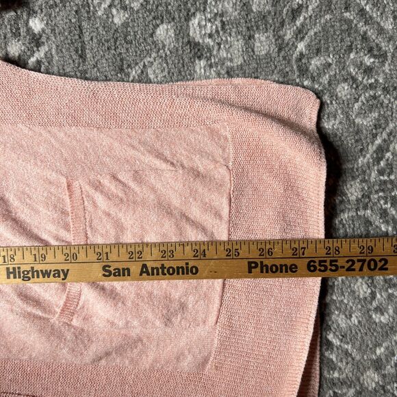 Sigrid Olsen Linen Blend Cardigan Medium Pink Lightweight Open Front Pockets - Picture 7 of 7